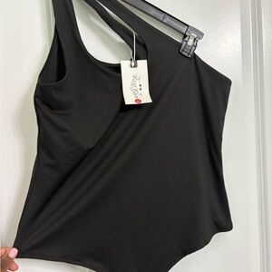 Kangol Black Asymmetrical Bodysuit